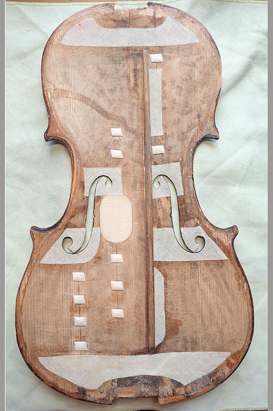 Geigenreparartur Geigenbau Kathrin Kurz Röschitz Stimmfutter Belege Bassbalkenriss